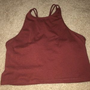 Charlotte russe open back, rust colored crop top